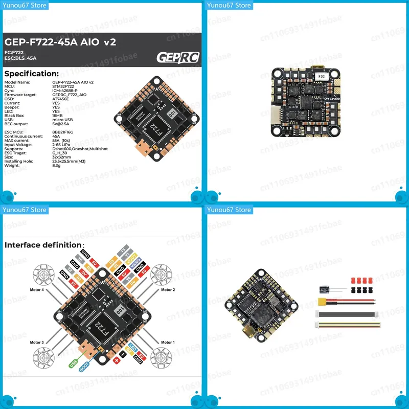 For GEPRC GEP-F722-45A AIO V2  - Drone Racing Flight Controller recension och pris