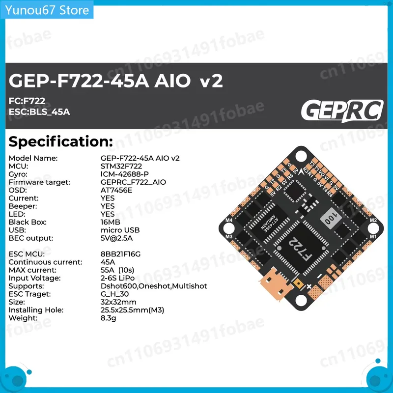 For GEPRC GEP-F722-45A AIO V2  - Drone Racing Flight Controller recension och pris