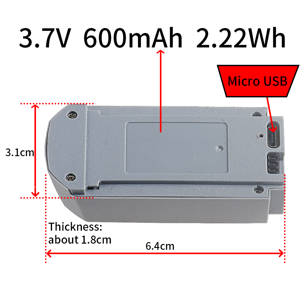 3.7V Rechargeable Drone Batter - Eachine Drone E58 recension och pris